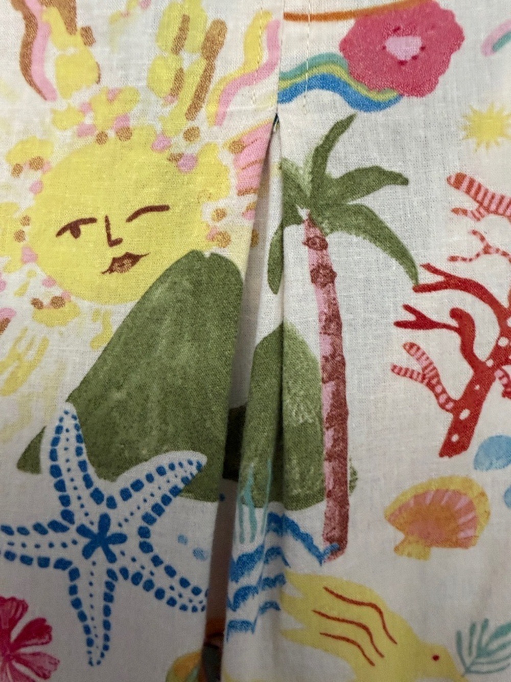 Calypso St. Barth L tropical Print Button-Up Shirt Palm Fruit Floral 3/4 Sleeve - Picture 7 of 7